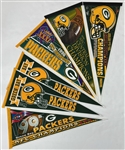 1980's-2000's Full Size Pennant Collection - Lot of 14 w/ Brewers 1982 World Series, Packers Super Bowls, Badgers Rose Bowl & More