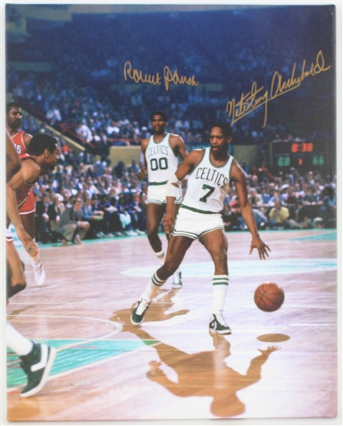 2010s Robert Parish Nate "Tiny" Archibald Boston Celtics Signed 16" x 20" Canvas Print (JSA)