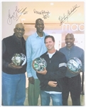 2010s George Gervin Robert Parish Nate "Tiny" Archibald Signed 16" x 20" Canvas Print (JSA)