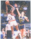 2010s Rick Barry Elvin Hayes Signed 16" x 20" Canvas Print (JSA)