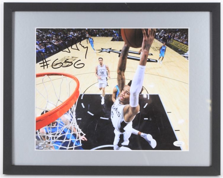2016-2022 Dejounte Murray San Antonio Spurs Signed 15x19 Framed Photo *JSA*
