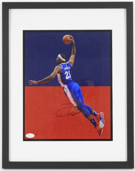 2014-2023 Joel Embiid Philadelphia 76ers Signed 15x19 Framed Photo *JSA*