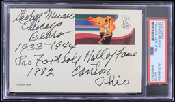 1984 George Musso Chicago Bears Signed & Multi Inscribed Postcard (PSA Slabbed Authentic)