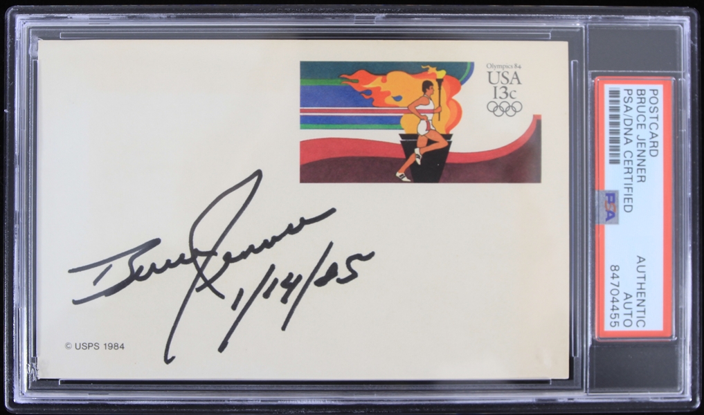 1985 Bruce Jenner Olympic Gold Medalist Decathlete Signed Postcard (PSA Slabbed Authentic)