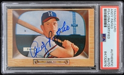 1955 Andy Pafko Milwaukee Braves Signed Bowman Baseball Trading Card (PSA Slabbed Authentic)