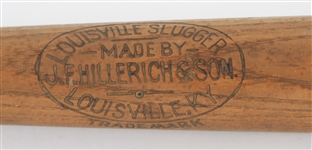1900-05 JF Hillerich & Son Louisville Slugger Blank Barrel Store Model Bat