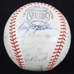 1965 Chicago Cubs Team Signed ONL Giles Baseball w/ 28 Signatures Including Ernie Banks, Ron Santo, Billy Williams & More (JSA)