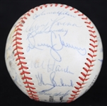 1965 Chicago Cubs Team Signed ONL Giles Baseball w/ 28 Signatures Including Ernie Banks, Ron Santo, Billy Williams & More (JSA)