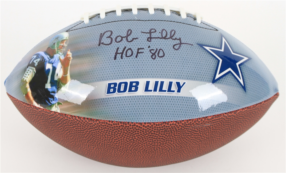 2019 Bob Lilly Dallas Cowboys Signed PhotoFile Graphic Football (*Beckett*)