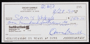 1990 Oscar Gamble New York Yankees Signed Check (JSA)