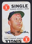 1968 Mickey Mantle NY Yankees Topps Baseball Game Card 