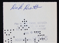 1954 Dick Drott Cedar Rapids Indians Signed Check (JSA)