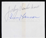 1991-95 Johnny Vander Meer Cincinnati Reds Signed Checks - Lot of 2 (JSA)