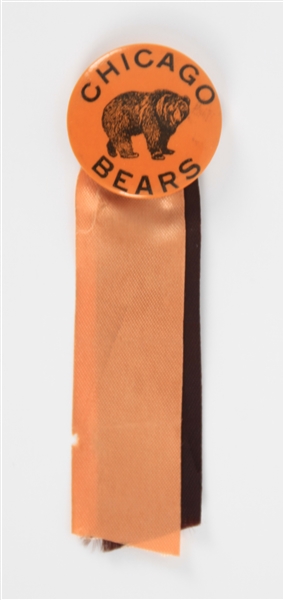 1940s Chicago Bears 1 1/4" Pinback Button w/ Ribbons