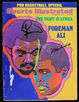 1974 Muhammad Ali George Foreman World Heavyweight Champions Signed Sports Illustrated Magazine (JSA)
