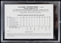 1990's Lavonne Pepper Paire All American Girls Professional Baseball League Signed Trading Card (JSA)
