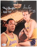 1968 Elgin Baylor & Jerry West LA Lakers Signed 8x10 Photo (Beckett)
