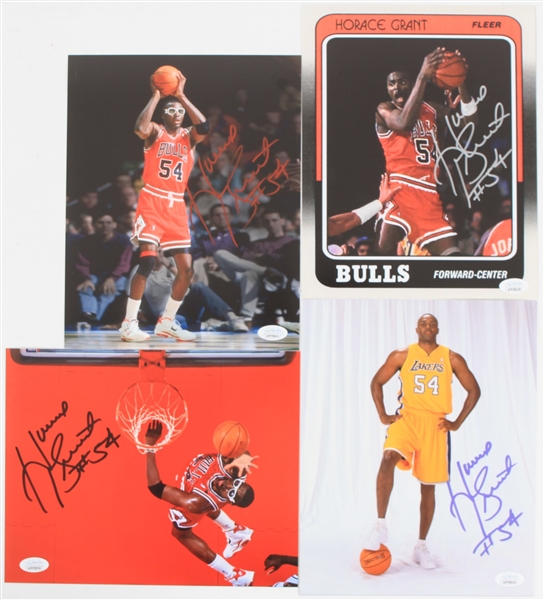 1987-1994 Horace Grant Chicago Bulls Signed 8x10 Photos (Lot of 4) *JSA*