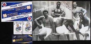 1990s-2020s Otis Wilson Chicago Bears Signed Collection - Lot of 4 w/ 11" x 16" Photo, Playing Cards and Table Name Card (JSA)