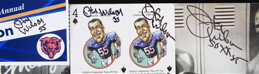1990's-2020's Otis Wilson Chicago Bears Signed Collection - Lot of 4 w/ 11 x 16 Photo, Playing Cards and Table Name Card (JSA)