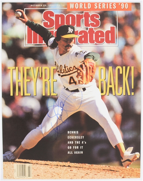 2010s Dennis Eckersley Oakland Athletics Signed 11" x 14" Sports Illustrated Cover Blow Up (JSA)