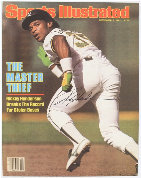 2010s Rickey Henderson Oakland Athletics Signed 11" x 14" Sports Illustrated Cover Blow Up (JSA)