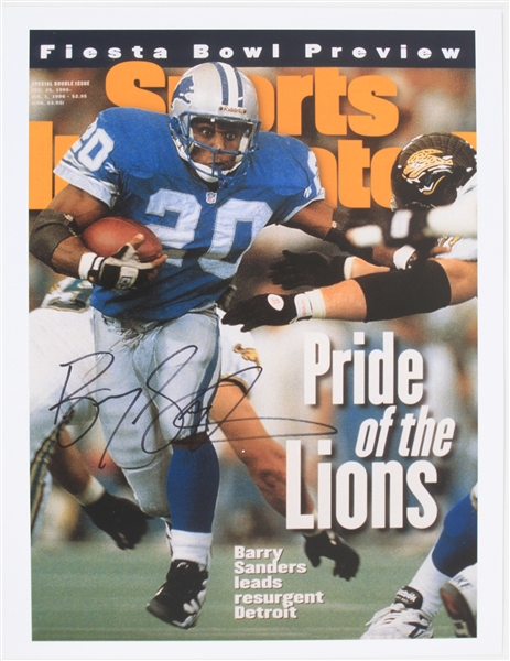 2010s Barry Sanders Detroit Lions Signed 11" x 14" Sports Illustrated Cover Blow Up (JSA)