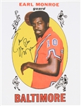 2010s Earl "The Pearl" Monroe Baltimore Bullets Signed 11" x 14" Rookie Topps Trading Card Blow Up (JSA)