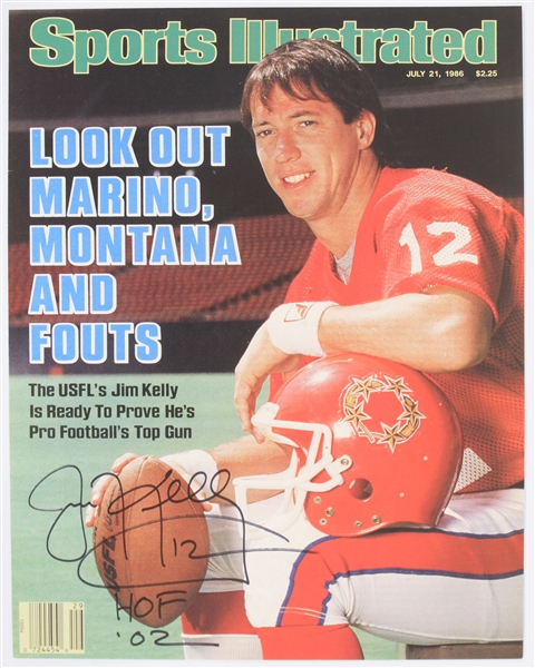 2010s Jim Kelly New Jersey Generals USFL Signed 11" x 14" Sports Illustrated Cover Blow Up (JSA)