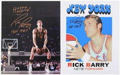 2010s Rick Barry Golden State Warriors Signed 8" x 10" Photos - Lot of 2 (JSA)
