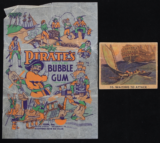 1930s Pirates Picture Bubble Gum R109 Trading Card with Original Wrapper