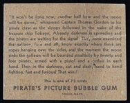 1930's Pirate's Picture Bubble Gum R109 Trading Card with Original Wrapper