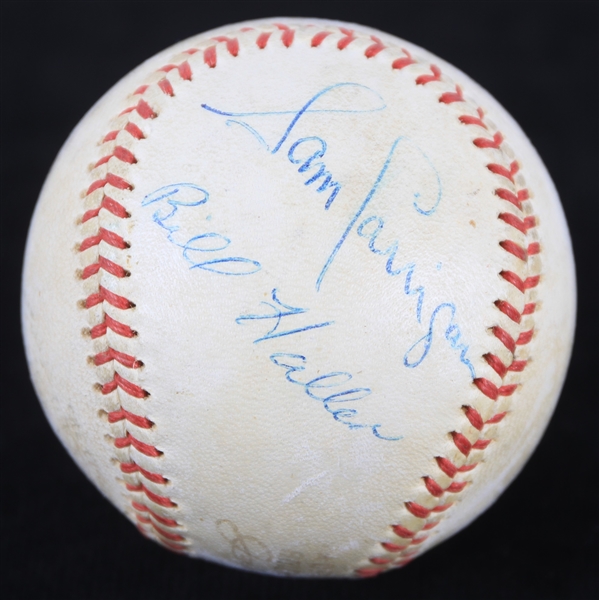 1960s Sam Carrigan Bill Haller Umpires Signed OAL Cronin Game Used Baseball (MEARS LOA/JSA)
