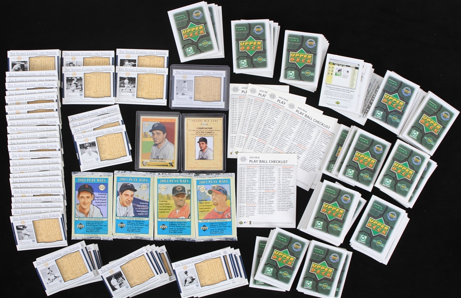 2003 Upper Deck Play Ball Baseball Trading Cards - Lot of 300+ w/ 16" x 20" Framed Dolph Camilli Original Artwork