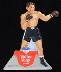 1950s Valley Forge Beer 12" Die Cut Boxer Advertisement (White w/ Black Trunks)