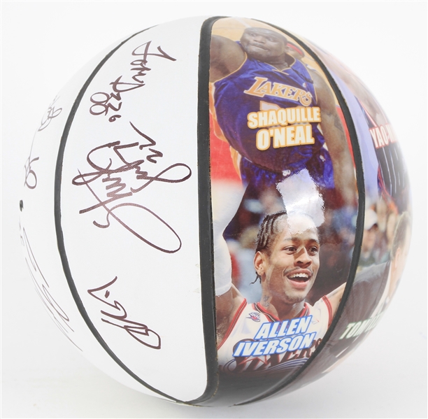 2016 Basketball Hall of Fame Class Multi Signed Graphic Basketball w/ 6 Signatures Including Shaquille ONeal, Allen Iverson, Yao Ming & More (JSA)