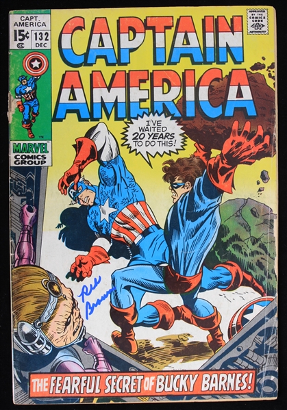 1970 Reb Brown Captain America Signed Marvel Comic Book (JSA)