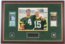 2005 Bart Starr Brett Favre Green Bay Packers Signed 21" x 31" Framed Super Bowl Display (JSA)