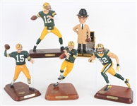 2000s Green Bay Packers Figure Collection - Lot of 5 w/ Vince Lombardi Bobblehead, Bart Starr Danbury Mint, Aaron Rodgers Danbury Mint & More 