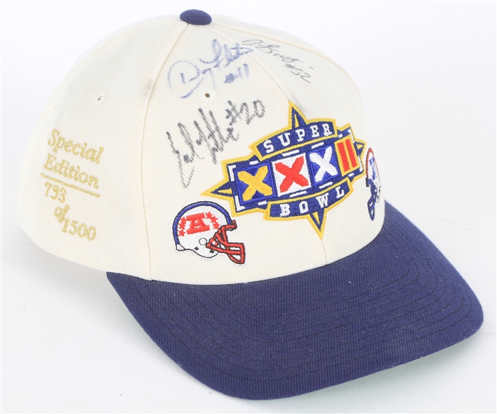 1998 Super Bowl XXXII Multi Signed Cap w/ 4 Signatures Including Steve McNair, Earl Little & More (JSA)