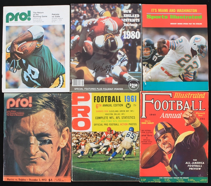 1940-83 Football Publications Guide - Lot of 14 w/ Game Programs, Yearbooks, USFL Media Guide & More