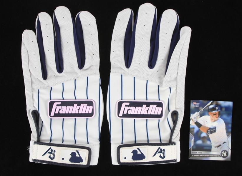 2022 Aaron Judge New York Yankees Franklin Game Worn Batting Gloves (MEARS LOA)