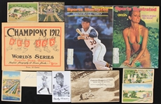 1920s-90s Baseball and Americana Memorabilia Collection - Lot of 18 w/ Publications, Worlds Fair Postcards, Signed Photos & More 