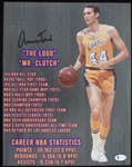 1960-1974 Jerry West Los Angeles Lakers Autographed 11x14 Colored Photo "Beckett"