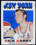 1970-1972 Rick Barry New York Nets Autographed 11x14 Colored Photo (JSA)
