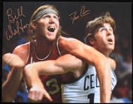 1974-1980 Bill Walton Portland Trailblazers and Dave Cowens Boston Celtics Autographed 11x14 Colored Photo (JSA)