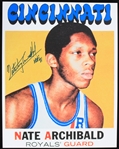 1970-1972 Nate "Tiny" Archibald Cincinnati Royals Autographed 11x14 Colored Photo (JSA)