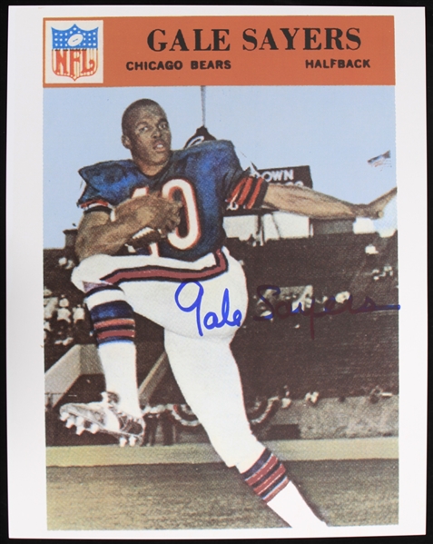 1965-1971 Gale Sayers Chicago Bears Autographed 11x14 Colored Photo (JSA)