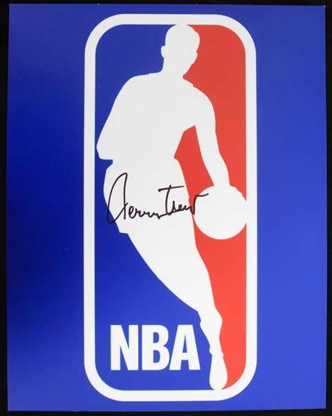 1969-2023 Jerry West Los Angeles Lakers Autographed 11x14 Colored NBA Logo Photo (JSA)