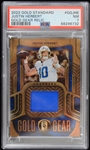 2022 Justin Herbet Los Angeles Chargers Panini Gold Standard Gold Gear Relic Trading Card #GGJHE Graded NM-7 (PSA Slabbed)